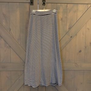 Gap Navy and White Striped Maxi Skirt